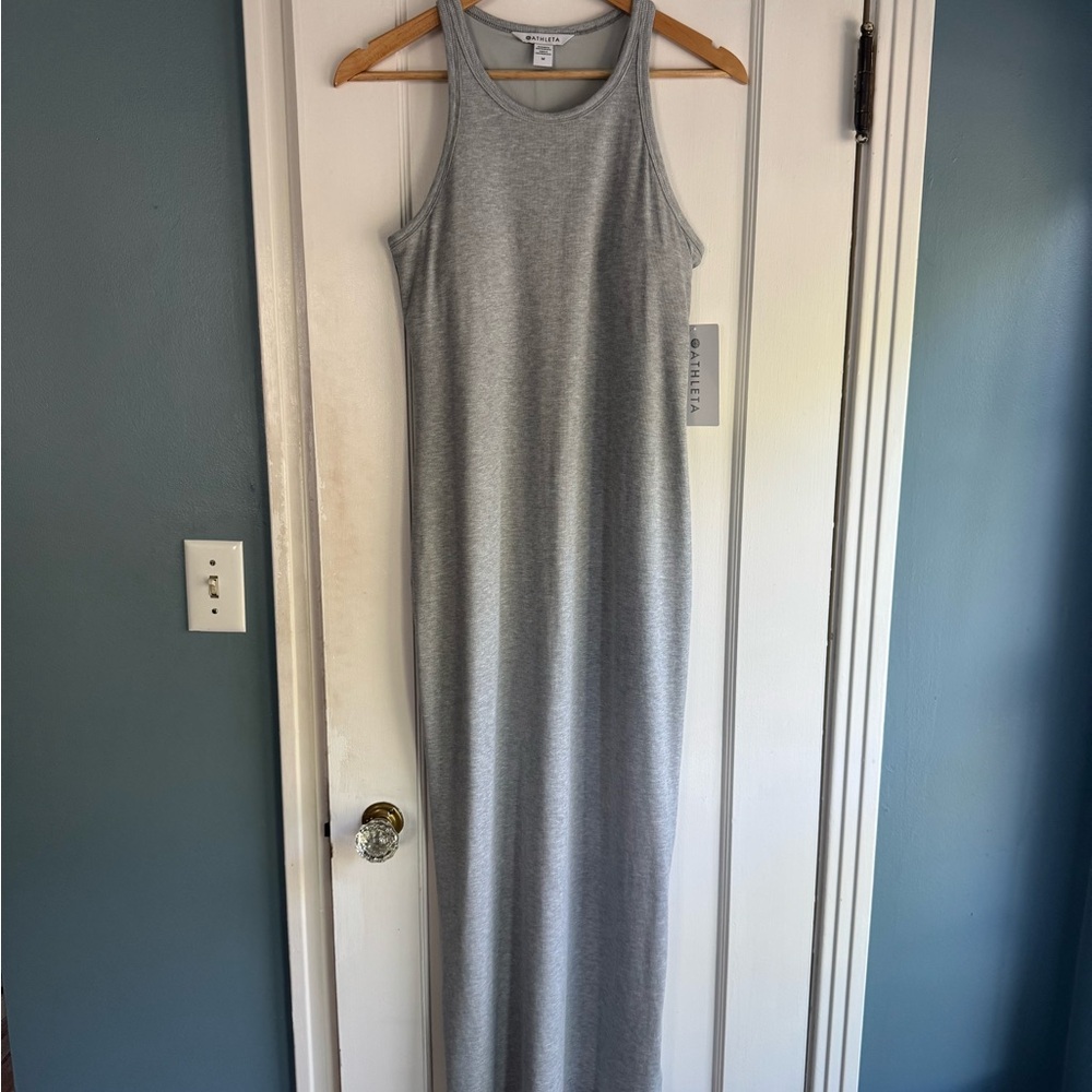 Athleta Heather Gray Racerback Maxi Dress